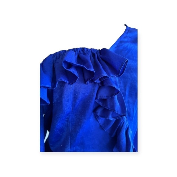 Ona top asymmetrical blue ruffle Large - Picture 7 of 8
